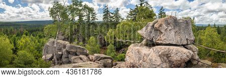 Rock In The Forest - Summer Landscape With Natural Monument Nine Rocks - Devet Skal, Zdarske Vrchy I