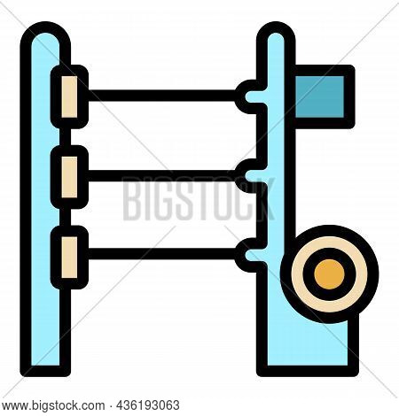 Loom Machine Icon. Outline Loom Machine Vector Icon Color Flat Isolated