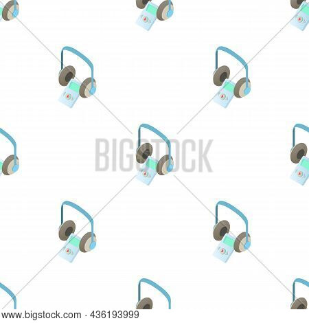 Museum Audio Guide With Headphones Pattern Seamless Background Texture Repeat Wallpaper Geometric Ve