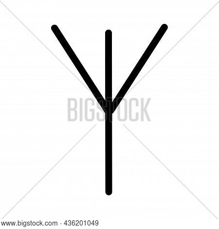 Elk Sedge Rune On White Background Isolated Scandinavian Celtic