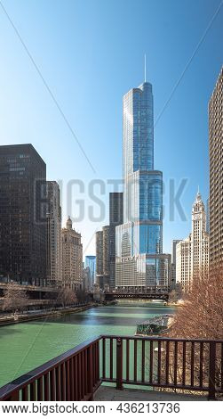 Chicago, Il - March 10th, 2020: The Trump International Hotel And Tower Will Remain The City's 2nd T