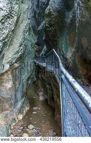 View Of The Yecla Gorge And Its Walkway In Burgos, Spain