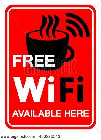 Free Wifi Available Here Symbol Sign, Vector Illustration, Isolate On White Background Label .eps10