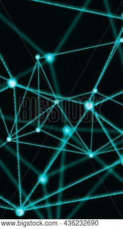 Geometric abstract phone wallpaper, technology concept, connecting dots design