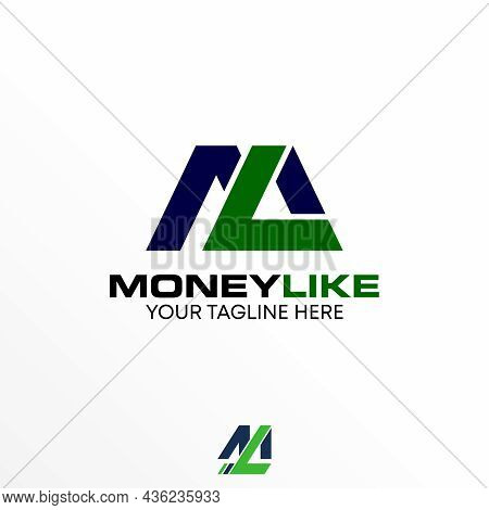 Letter Ml Or Lm Logo Free Vector Stock. Merging Abstract Design Concept. Can Be Used As A Symbol Rel