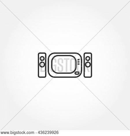 Home Theater Line Icon On White Background
