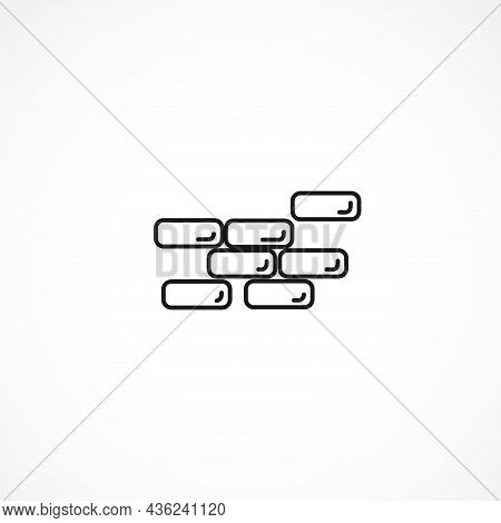 Brick Wall Icon On White Background. Brick Wall Icon On White Background.