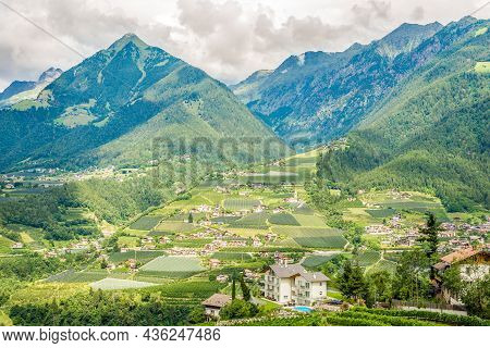 View At The Scenery Of Nature From Scena Town In Italy