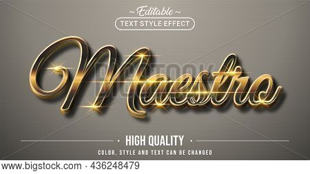 Editable Text Style Effect - Maestro Text Style Theme. Graphic Design Element.