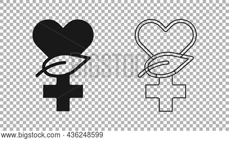 Black Ethnoscience Icon Isolated On Transparent Background. Gardening, Ethnoscience And Organic Conc