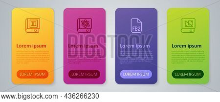 Set Line Fb2 File, Book About Geometry, And Physics. Business Infographic Template. Vector