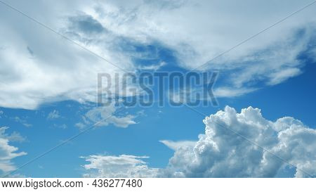 Blue Sky And Beautiful Clouds Plain Landscape Background For Summer Poster The Best View For The Hol