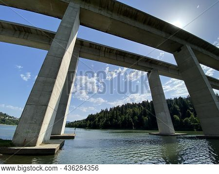 Viadukt Over Lake Bajer, Bajer Bridge Or Viaduct Bajer In Fuzine - Gorski Kotar, Croatia (most Bajer