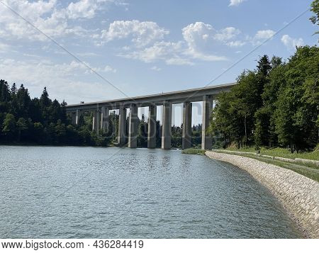 Viadukt Over Lake Bajer, Bajer Bridge Or Viaduct Bajer In Fuzine - Gorski Kotar, Croatia (most Bajer