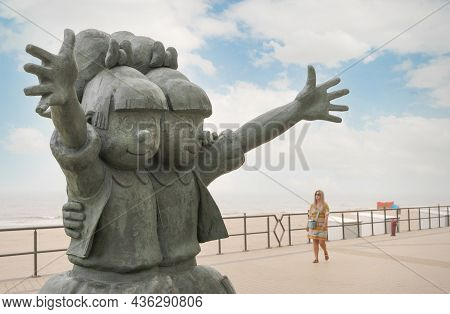Middelkerke, West Flanders - Belgium - 26.06.2021. Welcome In Middellkerke. Monument To Characters O