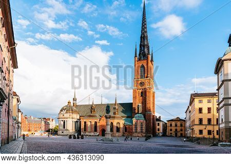 Stockholm, Sweden - August 9, 2019: The Church Of Riddarholmskyrkan In Riddarholmen Island In Stockh