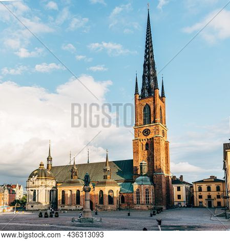 Stockholm, Sweden - August 9, 2019: The Church Of Riddarholmskyrkan In Riddarholmen Island In Stockh
