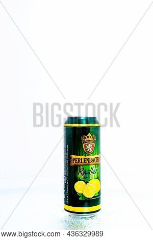 Can Of Perlenbacher Radler Beer In Bucharest, Romania, 2021