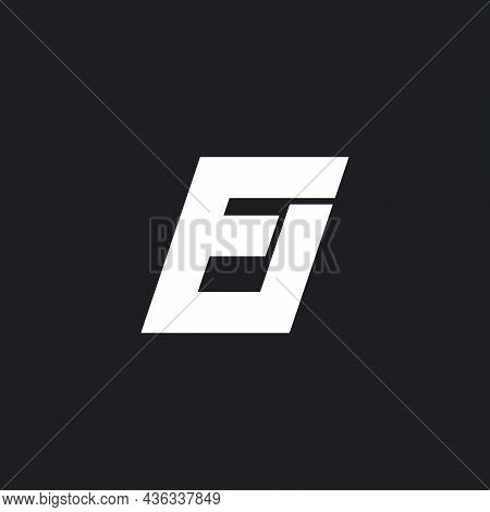 Letter Fu Simple Link Line Geometric Logo Vector