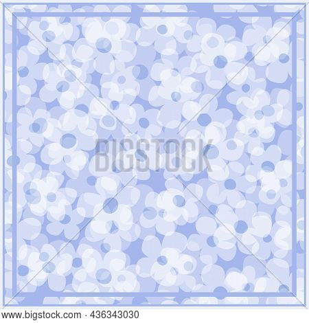 Print For Kerchief, Bandana, Scarf, Handkerchief, Shawl, Neck Scarf. Squared Pattern With Ornament F