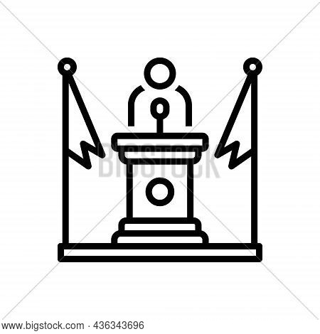 Black Line Icon For Governor Satrap Eparch Politician Viceroy Chief President Administrator Controll