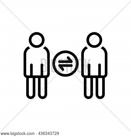 Black Line Icon For Peer Rival Compeer Opponent Coequal