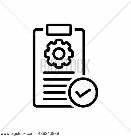 Black Line Icon For Requirements Demand Obligation Duty Required Checkmark