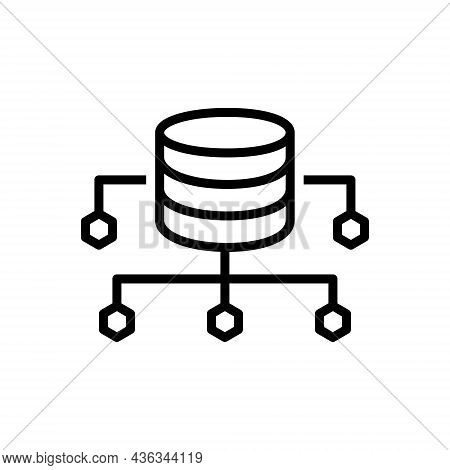 Black Line Icon For Driven Data Data-security Data-driven Database Diagram Approach Connection