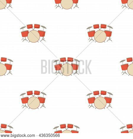 Drum Set Pattern Seamless Background Texture Repeat Wallpaper Geometric Vector