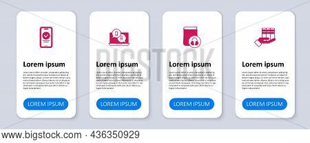 Set Book Donation, Audio Book, Question And Answer And Online Quiz, Test, Survey. Business Infograph
