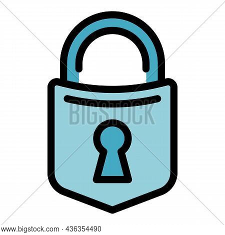 Lock Security Icon. Outline Lock Security Vector Icon Color Flat Isolated