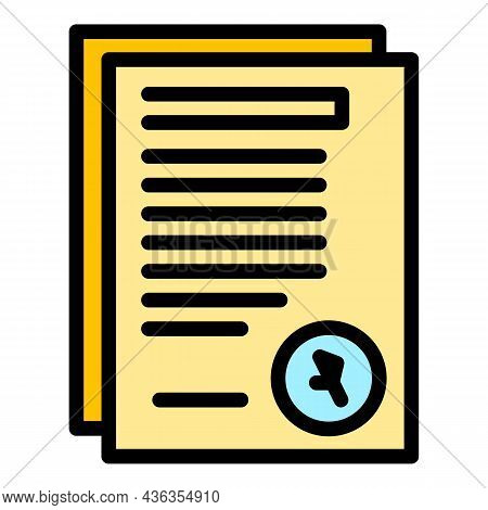 Assistance Documents Icon. Outline Assistance Documents Vector Icon Color Flat Isolated
