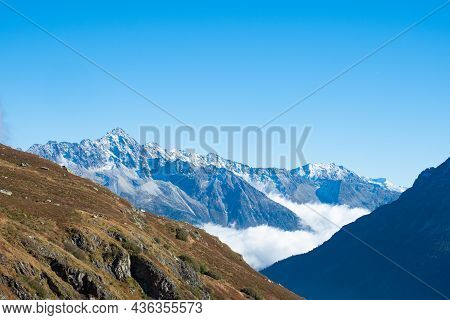 Autumn Landscape In The Swiss Central Mountains On A Sunny Afternoon