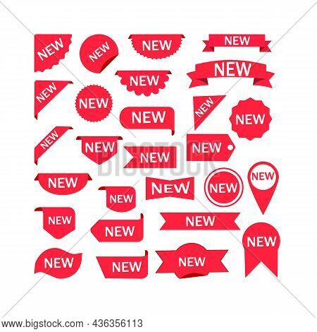 New Label Collection Set. Sale Tags. Discount Red Ribbons, Banners And Icons. Shopping Tags. Sale Ic
