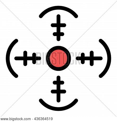 Reticle Shape Icon. Outline Reticle Shape Vector Icon Color Flat Isolated
