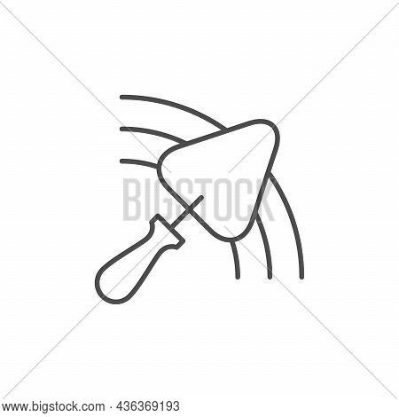 Plastering Process Line Outline Icon Isolated On White