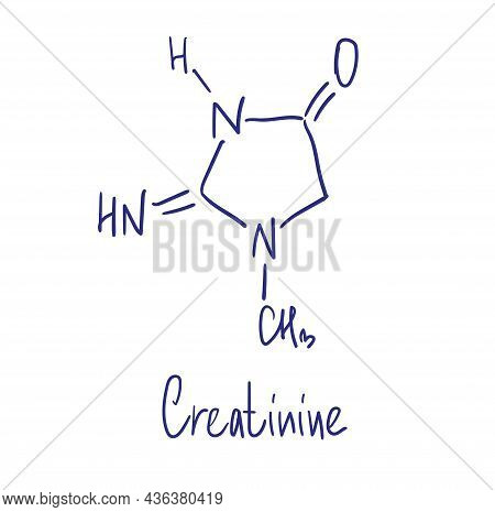 Creatinine Chemical Structure. Vector Illustration Hand Drawn.
