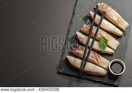 Raw Pollock (pollachius Virens) Pieces. Fresh Fish For Healthy Food Lifestyle