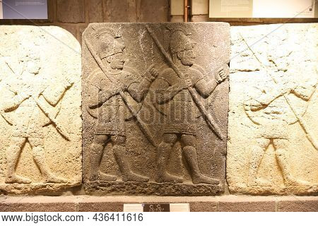 Ankara, Turkey - July 30, 2021: Old Carving In Museum Of Anatolian Civilizations, Ankara City, Turke