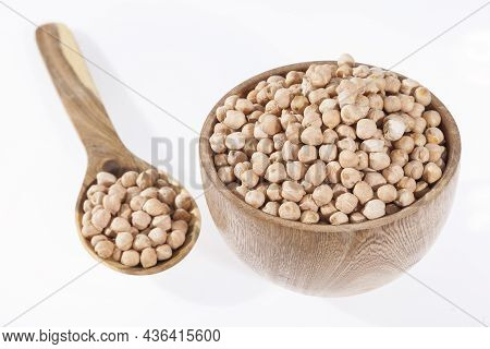 Cicer Arietinum - Raw Grains Of Chickpea; Legume With Important Culinary And Nutritional Qualities