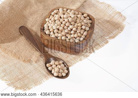 Cicer Arietinum - Raw Grains Of Chickpea; Legume With Important Culinary And Nutritional Qualities