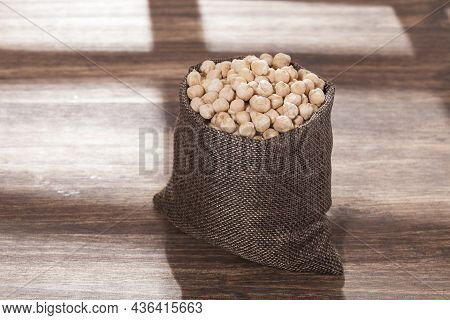 Cicer Arietinum - Raw Grains Of Chickpea; Legume With Important Culinary And Nutritional Qualities