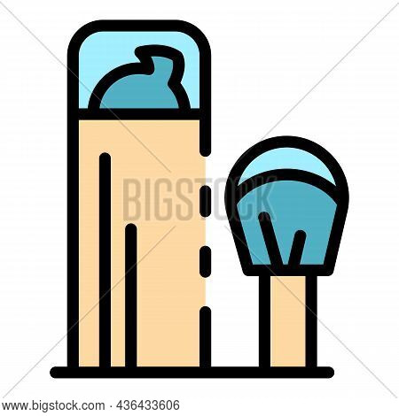 Shaving Cream Icon. Outline Shaving Cream Vector Icon Color Flat Isolated