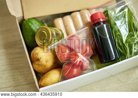 Food Box Meal Kit Of Fresh Ingredients And Recipe Blank Order