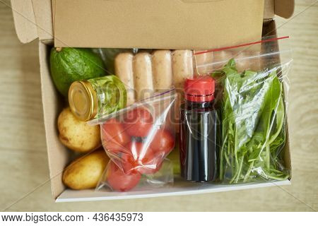 Food Box Meal Kit Of Fresh Ingredients And Recipe Blank Order