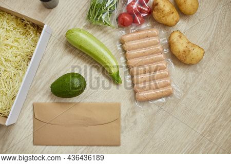 Food Box Meal Kit Of Fresh Ingredients And Recipe Blank Order