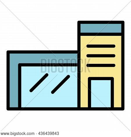 Exhibition Garage Home Icon. Outline Exhibition Garage Home Vector Icon Color Flat Isolated