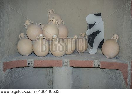 Ecija, Spain - April 21th, 2019: Olearia Amphorae Oven Indoor Or Kiln. Ecija History Museum