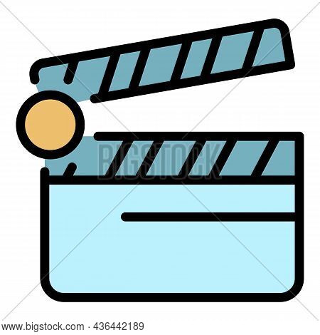 Video Clip Maker Icon. Outline Video Clip Maker Vector Icon Color Flat Isolated