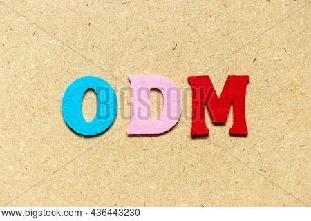 Color Cloth Alphabet Letter In Word Odm (abbreviation Of Original Design Manufacturer) On Wood Backg